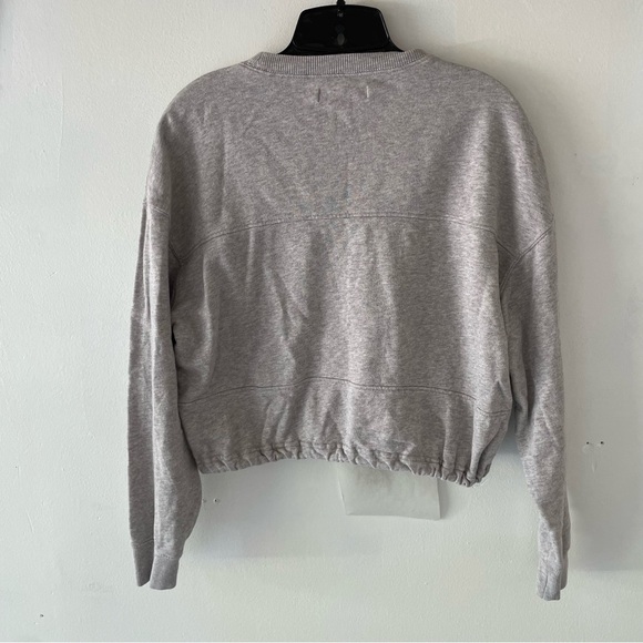 Spiritual Gangster gray cropped cinched waist Sweatshirt 27114 - Picture 2 of 8